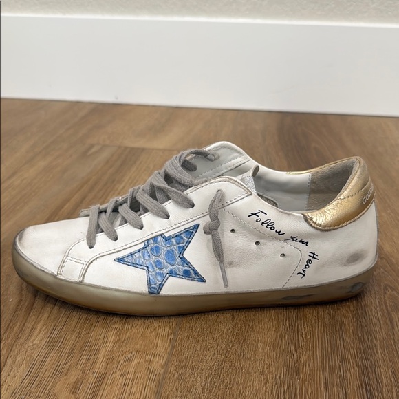 Golden Goose White and Pink Star Sneakers - Picture 5 of 7